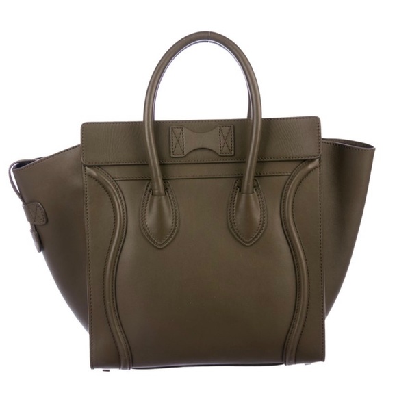 Sold CELINE 💚 LUGGAGE MINI OLIVE GREEN TAUPE - Picture 8 of 16